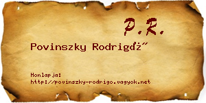Povinszky Rodrigó névjegykártya